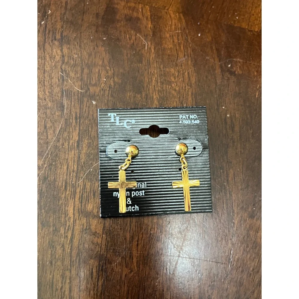 TLC Nylon Post Earring Lot 6 Pairs Hypoallergenic Cross Angel Dolphin Glass Bead